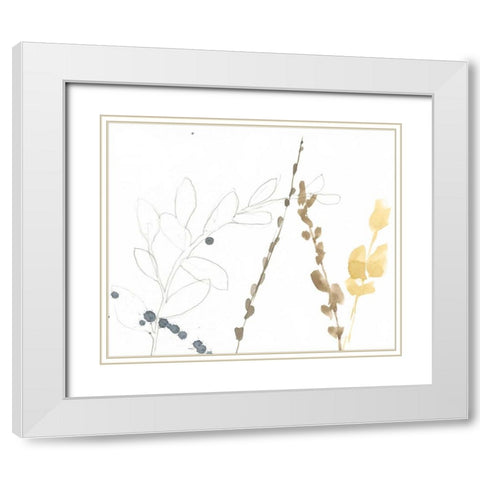 Branch Contours II White Modern Wood Framed Art Print with Double Matting by Goldberger, Jennifer