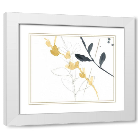 Branch Contours VII White Modern Wood Framed Art Print with Double Matting by Goldberger, Jennifer