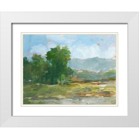 Mountain Backdrop II White Modern Wood Framed Art Print with Double Matting by Harper, Ethan
