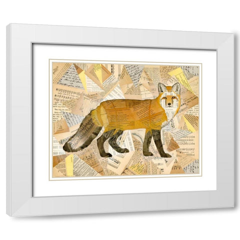 Red Fox Collage I White Modern Wood Framed Art Print with Double Matting by Galapon, Nikki