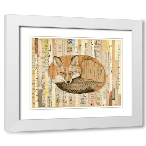 Red Fox Collage III White Modern Wood Framed Art Print with Double Matting by Galapon, Nikki