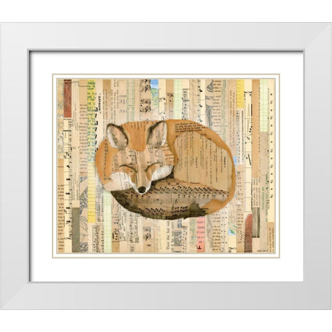 Red Fox Collage III White Modern Wood Framed Art Print with Double Matting by Galapon, Nikki