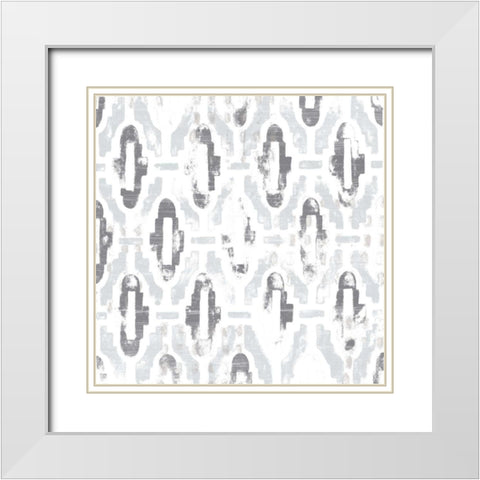 Monoprint Tile V White Modern Wood Framed Art Print with Double Matting by Vess, June Erica