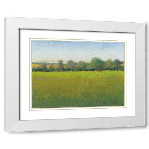Verdant Countryside I White Modern Wood Framed Art Print with Double Matting by OToole, Tim
