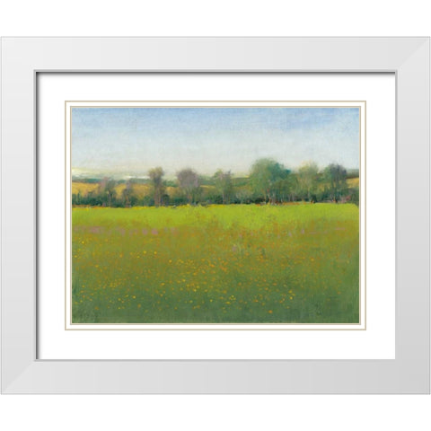 Verdant Countryside I White Modern Wood Framed Art Print with Double Matting by OToole, Tim