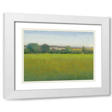 Verdant Countryside II White Modern Wood Framed Art Print with Double Matting by OToole, Tim