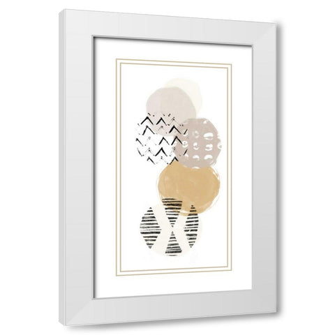 Circular Synergy II White Modern Wood Framed Art Print with Double Matting by Vess, June Erica