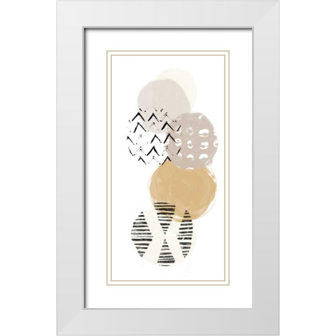 Circular Synergy II White Modern Wood Framed Art Print with Double Matting by Vess, June Erica
