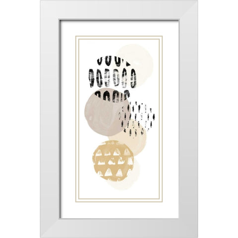 Circular Synergy III White Modern Wood Framed Art Print with Double Matting by Vess, June Erica