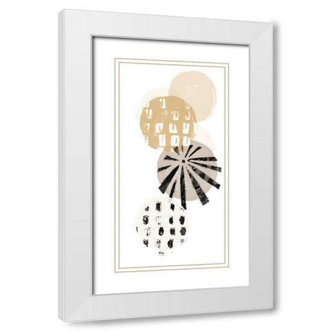 Circular Synergy IV White Modern Wood Framed Art Print with Double Matting by Vess, June Erica