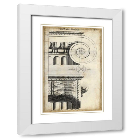 Architectural Composition II White Modern Wood Framed Art Print with Double Matting by Vision Studio