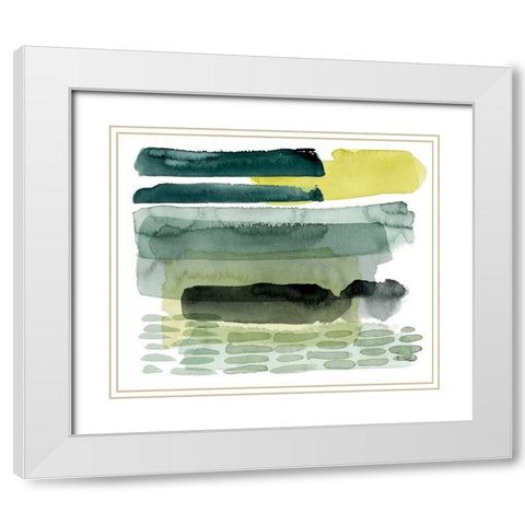 Verdant Stratum I White Modern Wood Framed Art Print with Double Matting by Popp, Grace