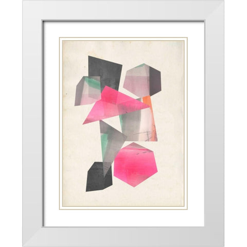 Collaged Shapes I White Modern Wood Framed Art Print with Double Matting by Goldberger, Jennifer