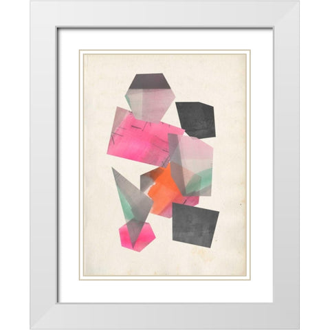 Collaged Shapes II White Modern Wood Framed Art Print with Double Matting by Goldberger, Jennifer