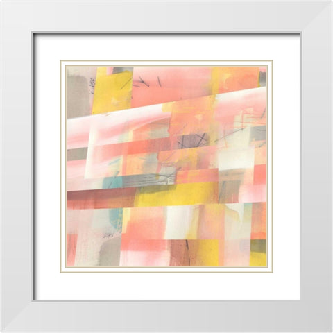 Abstract Weave I White Modern Wood Framed Art Print with Double Matting by Goldberger, Jennifer