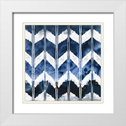 Indigo Impression I White Modern Wood Framed Art Print with Double Matting by Vess, June Erica