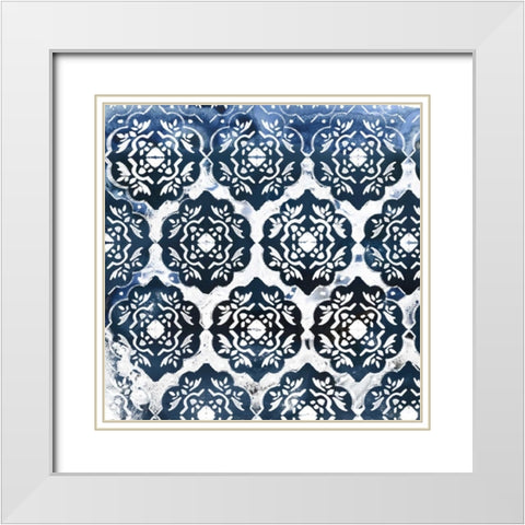 Indigo Impression II White Modern Wood Framed Art Print with Double Matting by Vess, June Erica