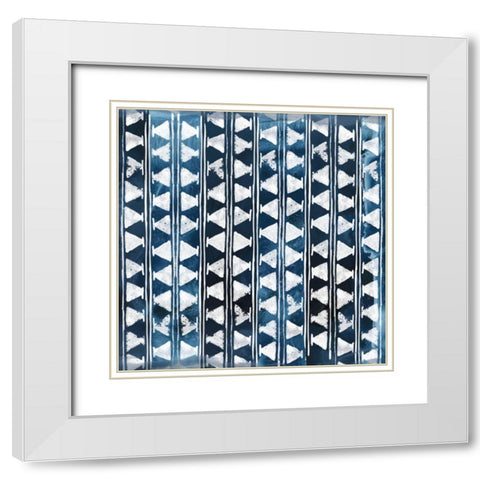 Indigo Impression III White Modern Wood Framed Art Print with Double Matting by Vess, June Erica