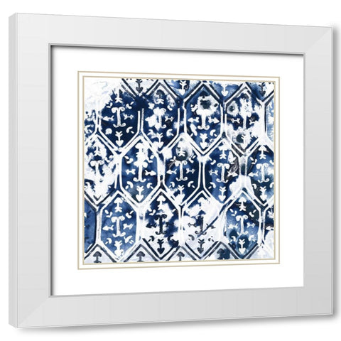 Indigo Impression IV White Modern Wood Framed Art Print with Double Matting by Vess, June Erica