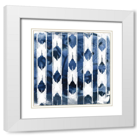 Indigo Impression V White Modern Wood Framed Art Print with Double Matting by Vess, June Erica