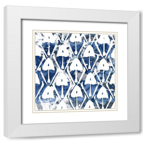 Indigo Impression VI White Modern Wood Framed Art Print with Double Matting by Vess, June Erica