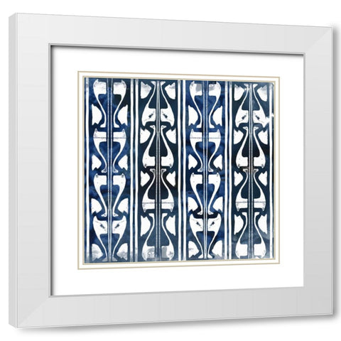 Indigo Impression VII White Modern Wood Framed Art Print with Double Matting by Vess, June Erica