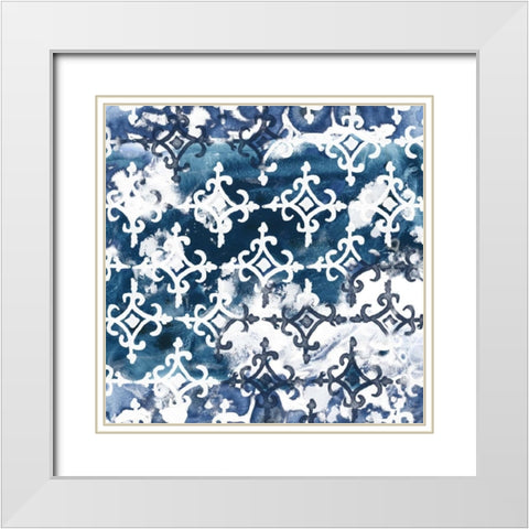 Indigo Impression VIII White Modern Wood Framed Art Print with Double Matting by Vess, June Erica
