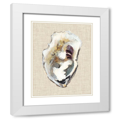 Oyster Shell Study I White Modern Wood Framed Art Print with Double Matting by Willett, Michael