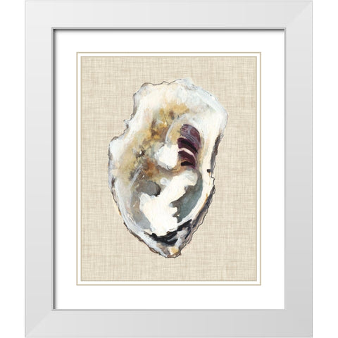 Oyster Shell Study I White Modern Wood Framed Art Print with Double Matting by Willett, Michael