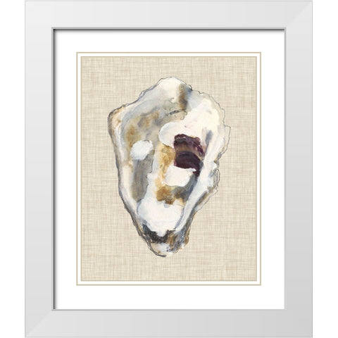 Oyster Shell Study II White Modern Wood Framed Art Print with Double Matting by Willett, Michael