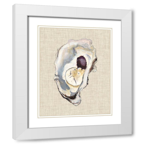Oyster Shell Study IV White Modern Wood Framed Art Print with Double Matting by Willett, Michael
