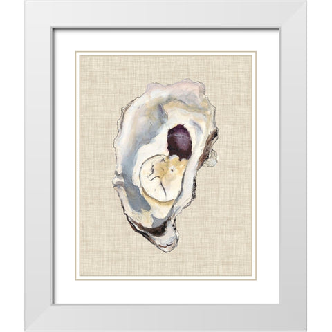Oyster Shell Study IV White Modern Wood Framed Art Print with Double Matting by Willett, Michael