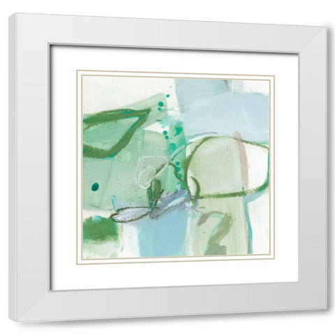 Olive I White Modern Wood Framed Art Print with Double Matting by Long, Christina