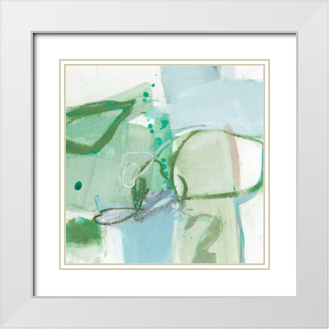 Olive I White Modern Wood Framed Art Print with Double Matting by Long, Christina