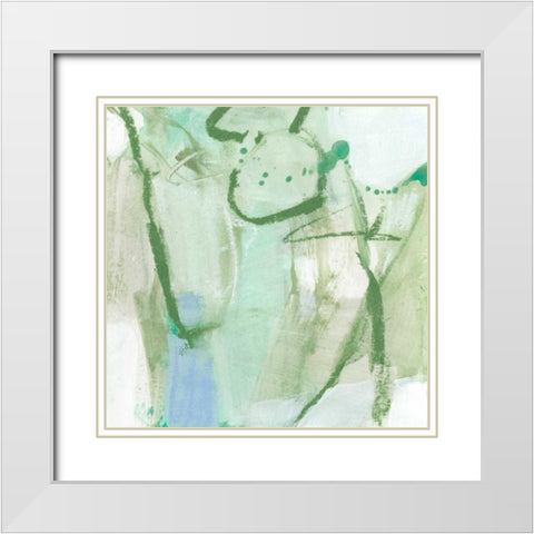 Olive II White Modern Wood Framed Art Print with Double Matting by Long, Christina
