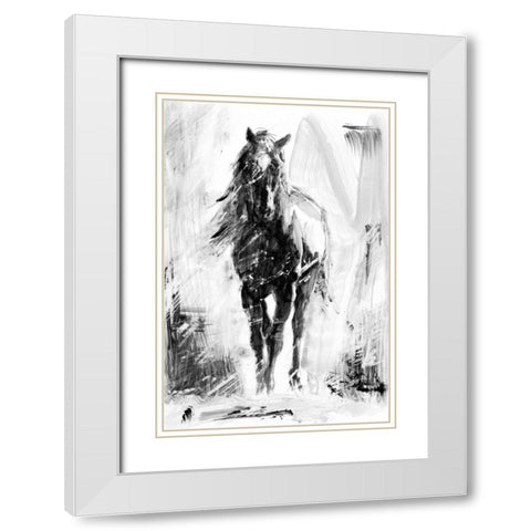 Rustic Stallion II White Modern Wood Framed Art Print with Double Matting by Harper, Ethan