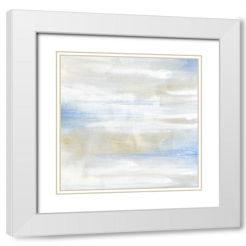Shore Horizon I White Modern Wood Framed Art Print with Double Matting by Vess, June Erica