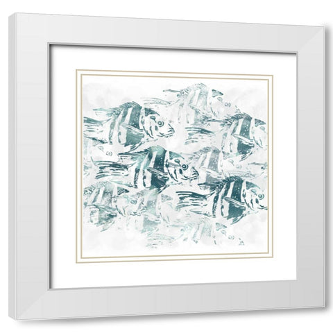 Sealife Batik I White Modern Wood Framed Art Print with Double Matting by Vess, June Erica