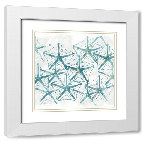 Sealife Batik V White Modern Wood Framed Art Print with Double Matting by Vess, June Erica