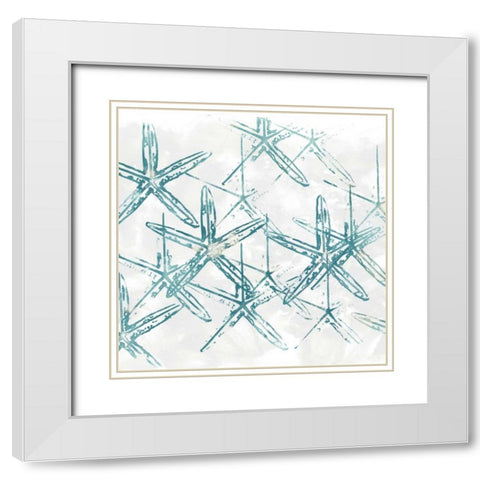 Sealife Batik VII White Modern Wood Framed Art Print with Double Matting by Vess, June Erica
