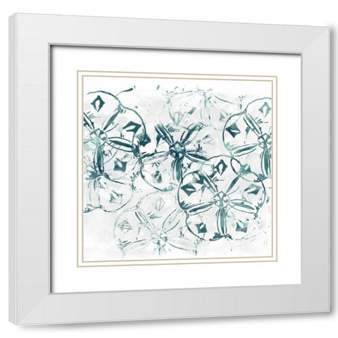 Sealife Batik VIII White Modern Wood Framed Art Print with Double Matting by Vess, June Erica