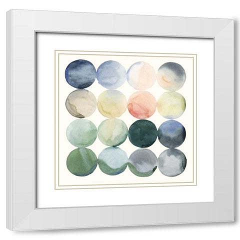 Pastel Hoops I White Modern Wood Framed Art Print with Double Matting by Popp, Grace