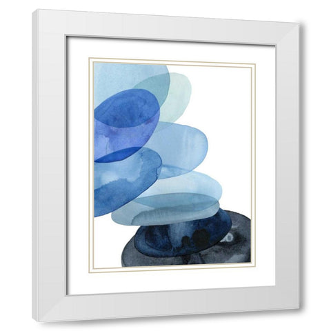 River Worn Pebbles II White Modern Wood Framed Art Print with Double Matting by Popp, Grace