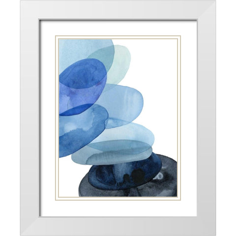 River Worn Pebbles II White Modern Wood Framed Art Print with Double Matting by Popp, Grace