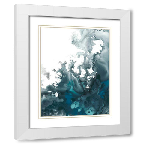 Indigo Tempest I White Modern Wood Framed Art Print with Double Matting by Vess, June Erica
