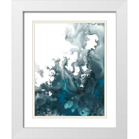 Indigo Tempest I White Modern Wood Framed Art Print with Double Matting by Vess, June Erica