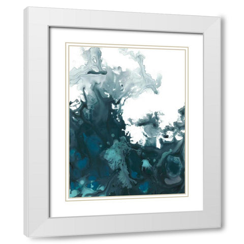 Indigo Tempest II White Modern Wood Framed Art Print with Double Matting by Vess, June Erica