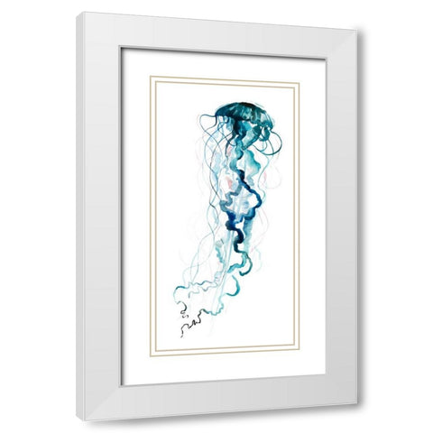 Electric Tangle I White Modern Wood Framed Art Print with Double Matting by Popp, Grace