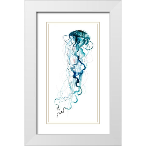 Electric Tangle I White Modern Wood Framed Art Print with Double Matting by Popp, Grace