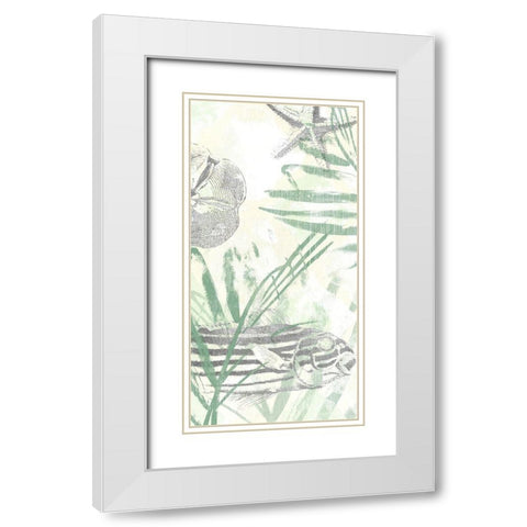 Sand and Surf I White Modern Wood Framed Art Print with Double Matting by Vess, June Erica